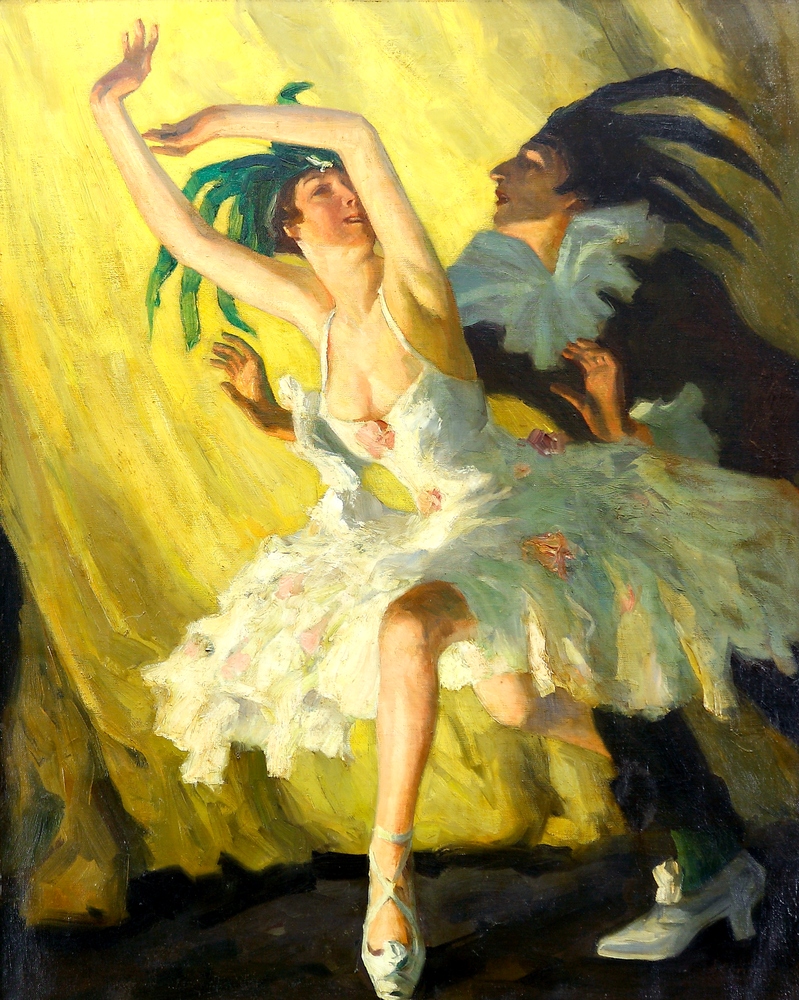 Auktionshaus Quentin Berlin  Gemälde StÃ¼bner  Robert Emil  Scaramouche und Blondelaine. Ende 1920er Jahre.