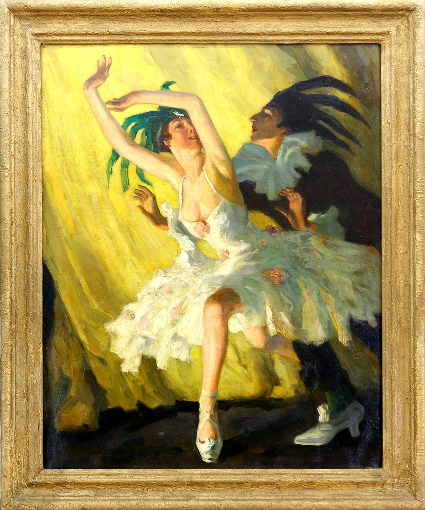 Auktionshaus Quentin Berlin  Gemälde StÃ¼bner  Robert Emil  Scaramouche und Blondelaine. Ende 1920er Jahre.