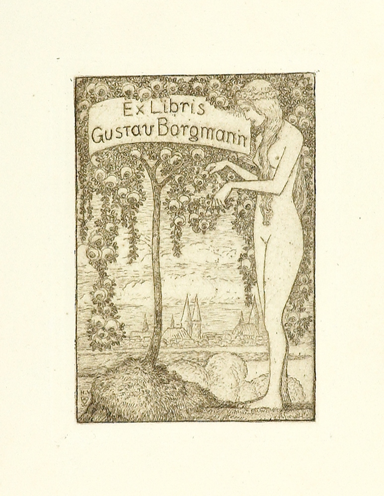 Auktionshaus Quentin Berlin  Künstlergrafik Vogeler  Heinrich  Ex Libris Gustav Borgmann + 2 x MEPH