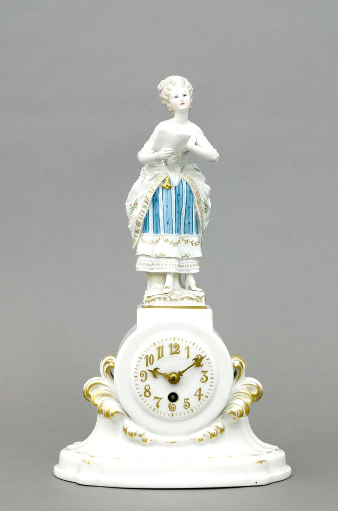 Auktionshaus Quentin Berlin  Porzellan / Fayence Uhr  Figuren-Uhr  KPM Berlin  1928
