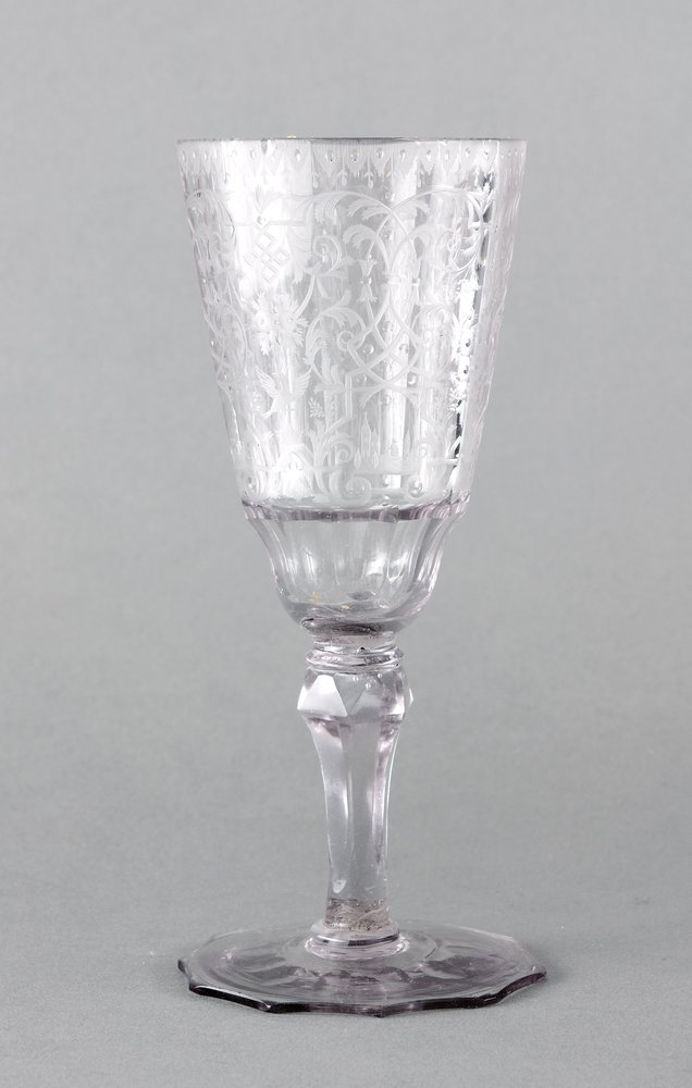 Auktionshaus Quentin Berlin  Glas Pokal  Schreiberhau (Szklarska Poreba)  Preußler Glashütte Weißbach  um 1730