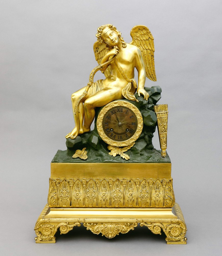 Auktionshaus Quentin Berlin  Möbel / Einrichtungsgegenstände Uhr  Kaminuhr  Bronze  vergoldet  1. Hälfte 19. Jh.