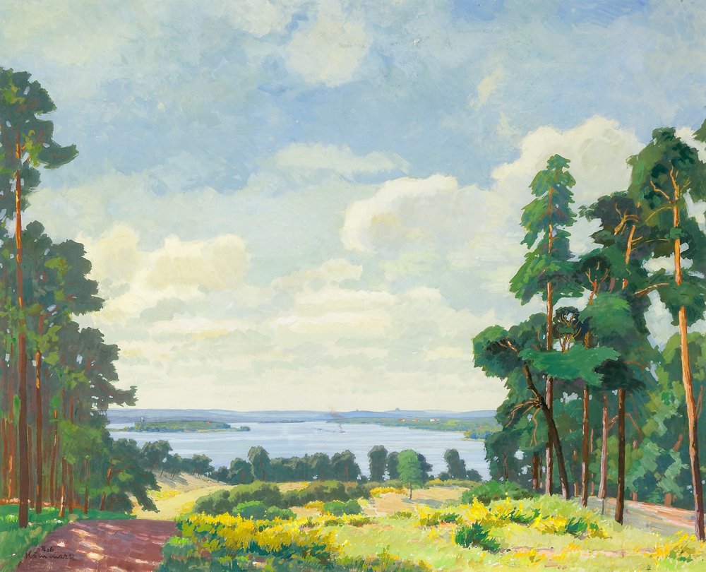 Auktionshaus Quentin Berlin  Gemälde Kämmerer  Robert  Blick auf Schwanenwerder. 1924