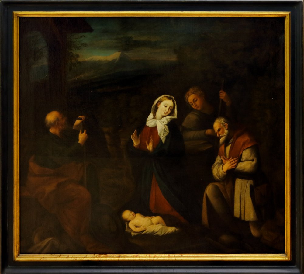 Auktionshaus Quentin Berlin  Gemälde De Busi  Giovanni  gen. Cariani  zugeschr.  Die Anbetung der Hirten