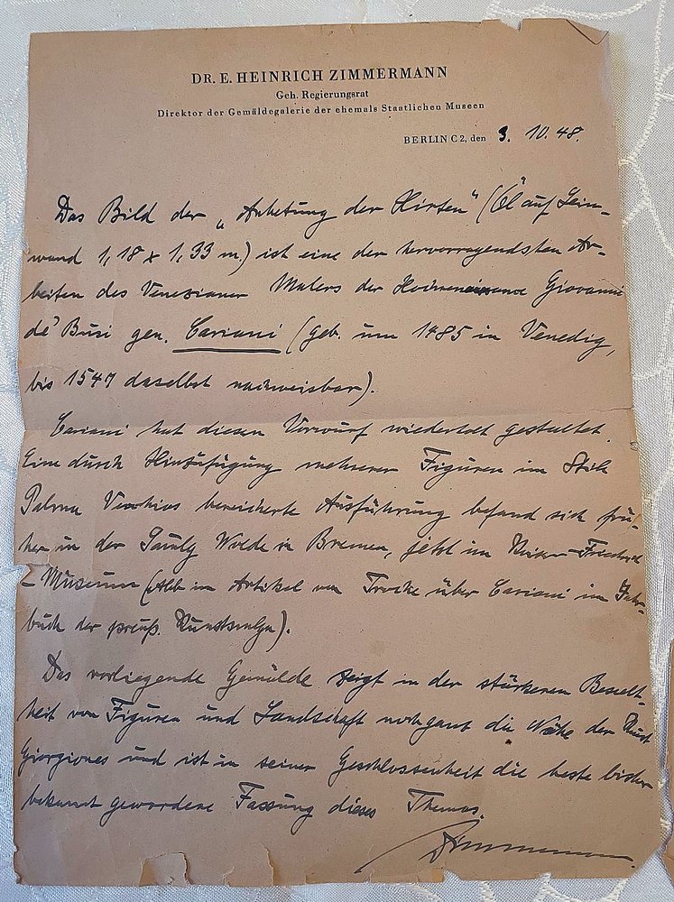 Auktionshaus Quentin Berlin  Gemälde De Busi  Giovanni  gen. Cariani  zugeschr.  Die Anbetung der Hirten