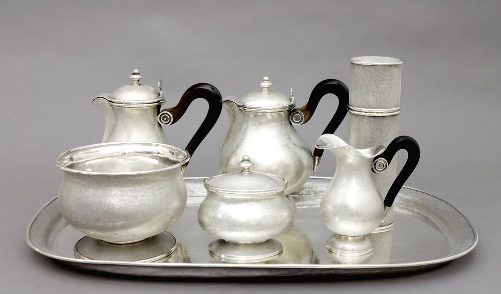 Auktionshaus Quentin Berlin  Silber Servierset  925er Sterling Silber  Deutsch  A. Pell  7 Teile