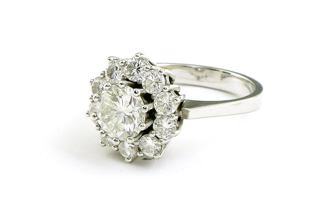 Auktionshaus Quentin Berlin  Schmuck Ring  585er WG. mit Diamant - Brillantsolitär von ca. 1 ct.