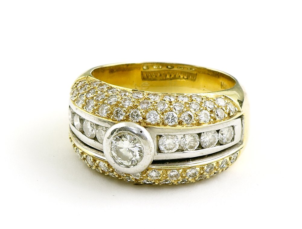 Auktionshaus Quentin Berlin  Schmuck Ring  750er GG./WG. mit Diamant-Brillantsolitär von ca. 0 40 ct.