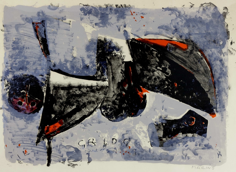 Auktionshaus Quentin Berlin  Künstlergrafik Marini  Marino  Der Schrei (Il Grido). 1965.