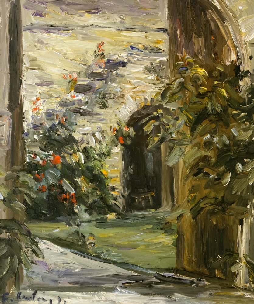 Auktionshaus Quentin Berlin  Gemälde Ladwig  Roland  Gemäuer mit Tor. 19. Juli (19)79.