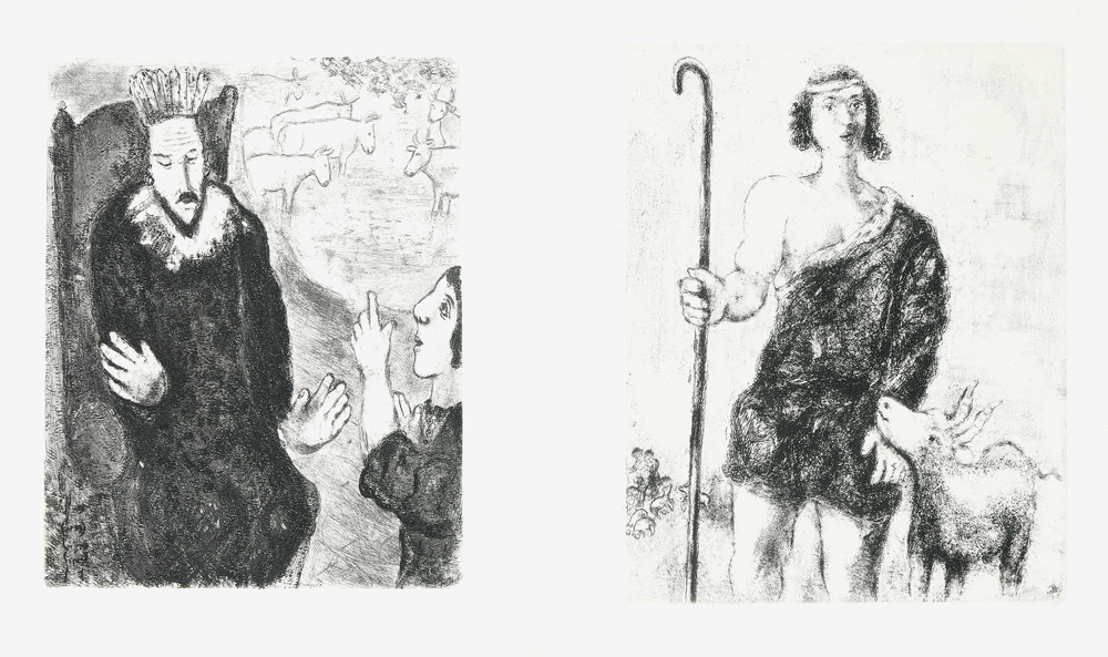 Auktionshaus Quentin Berlin  Künstlergrafik Chagall  Marc  Joseph Berger (Joseph als junger Hirte; Le Songe de Pharaoh (Pharaos Traum). Aus La Bible. 3 Bll.