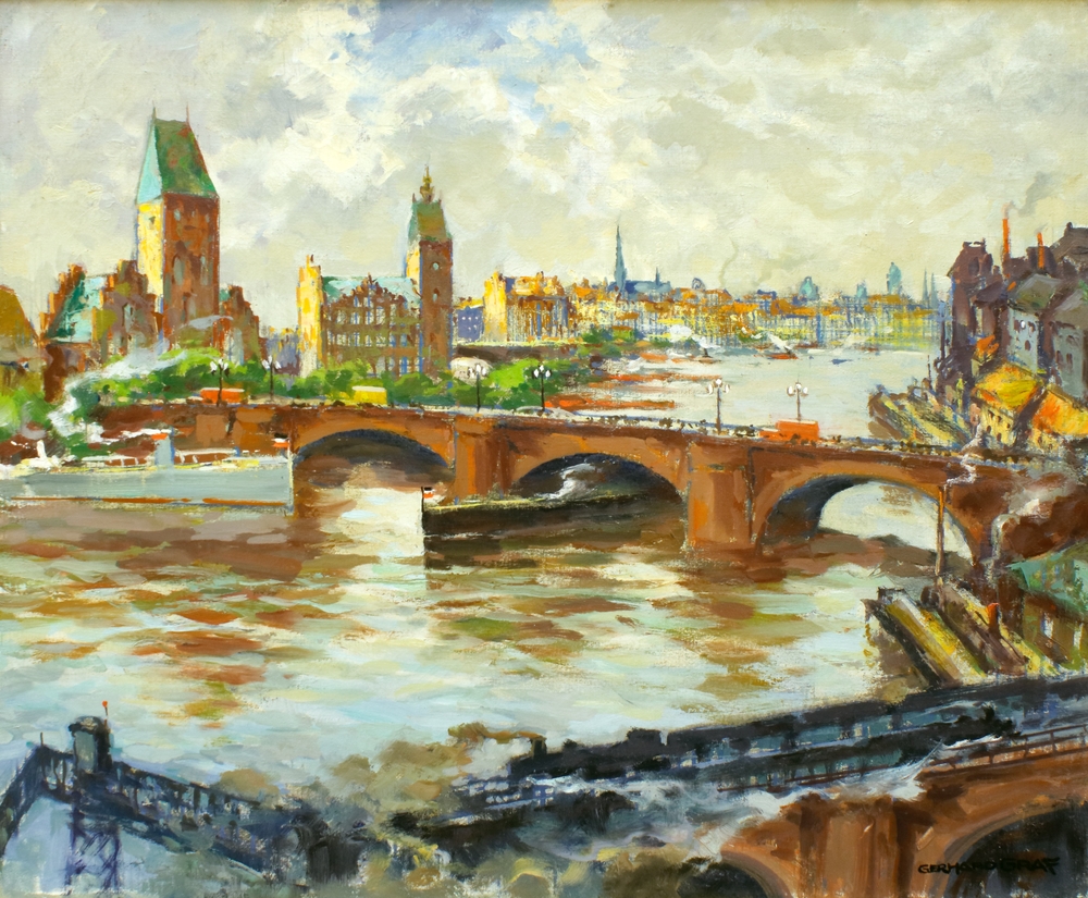 Auktionshaus Quentin Berlin  Gemälde Graf  Gerhard  Berlin: Die Waisenbrücke. Um 1920.