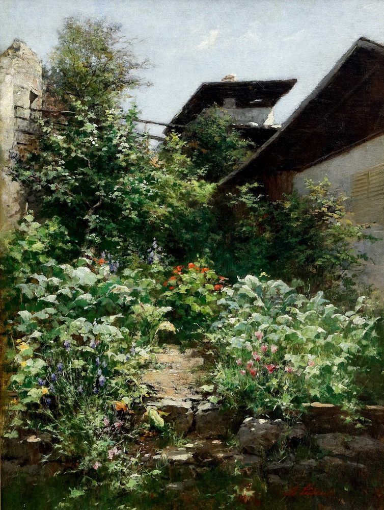 Auktionshaus Quentin Berlin  Gemälde Lüben  Adolf  Hausgarten.