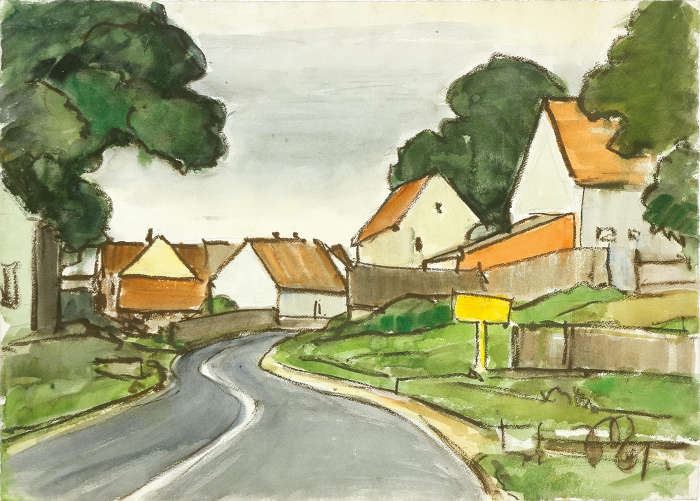 Auktionshaus Quentin Berlin  Zeichnungen Niemeyer  Johannes  Ort in Unterfranken. 1961.