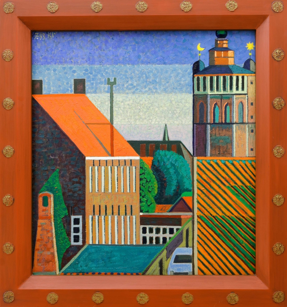 Auktionshaus Quentin Berlin  Gemälde Klemke  Peter  Brügge  Blick aus dem Atelier. 7. (19)93.